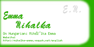 emma mihalka business card